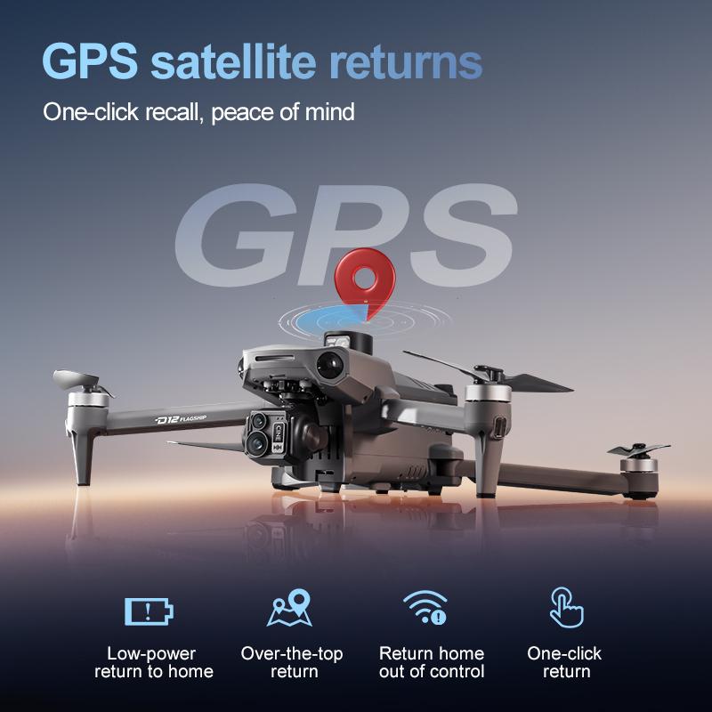 D12 GPS Drone 8K 7.2-inch Screen Professional Camera 5G Wifi Photography Brushless Obstacle Avoidance Three-Axis Gimbal Aircraft RC Distance 6KM