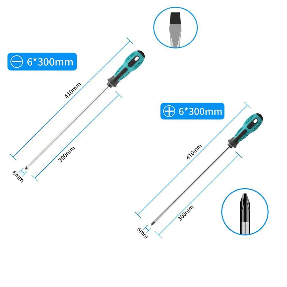 6mm Dia Magnetic Screwdriver Insulated Rubber Handle Slotted Screwdrivers Anti Slip Phillips Screwdriver Installation