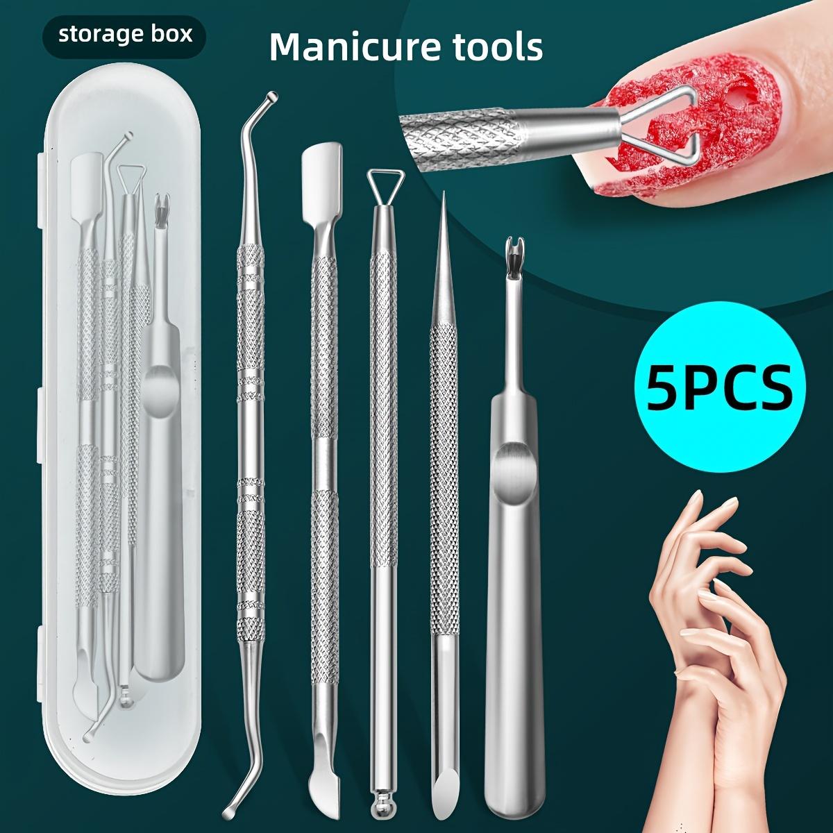 

Stainless Steel Nail Polish Remover Set - Gel Peeler, Scraper & Cleaner Kit for Hands, Feet - Odorless Manicure & Pedicure Care