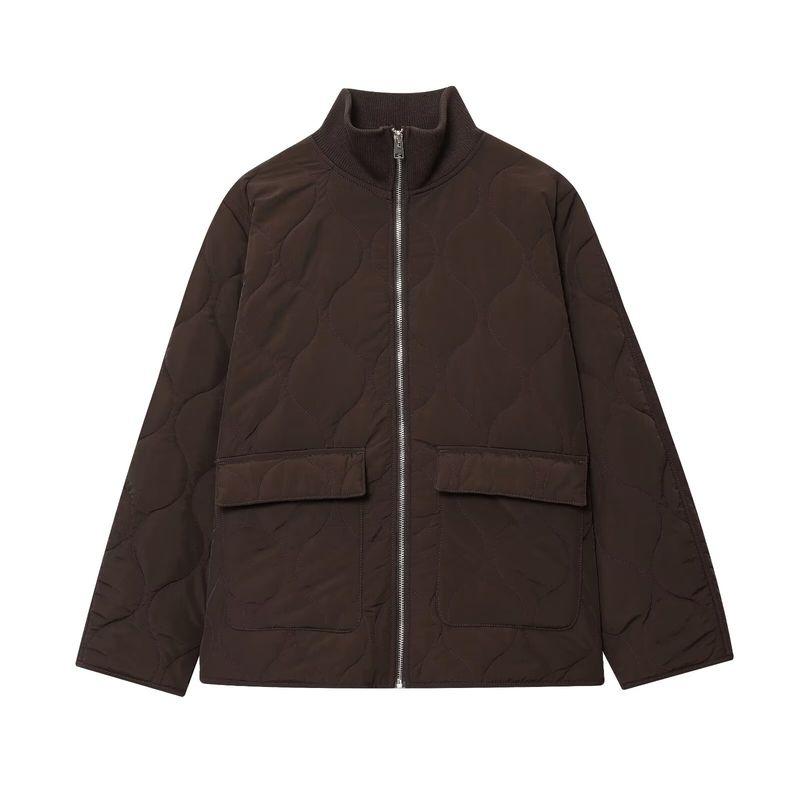 Za Autumn New Women clothes 2025 Western Style Fashion Large Profile Quilting Clip Thin Cotton Outerwear Cotton-padded jacket 1255574