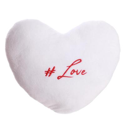 [Q3267] - White 'Mots d'Amour' Velvet Cushion (#love) - 30x30 Cm