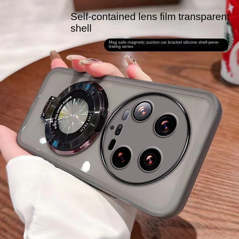 

For Xiaomi Mi 14 13 11 Ultra Case Soft Transparent Ring Magnetic Lens Protective Back Cover Case For Xiaomi Mi 13T 12T 11T Pro For Mi 14 Ultra белый