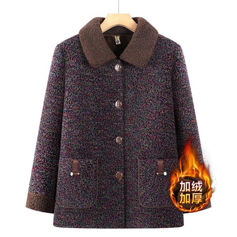 Coat Winter Clothing Autumn and Winter Plush Thickened Woolen Top Mink Clothes Old Lady Warm