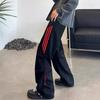 Mens Striped Wide Leg Sweatpants High Street Casual Straight Trousers Teens
