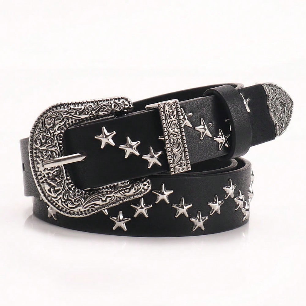 European and American Belts, Women's Personality Trend Rivets, Five-star Punk with Jeans, Women's Belts