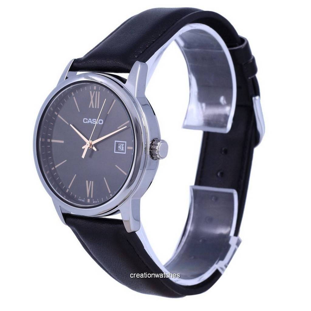 Casio Orologio Uomo MTP-V002L-1B3 - Quarzo, Cassa In Ottone, Cinturino In Pelle Nera, Quadrante Analogico Nero - copertina