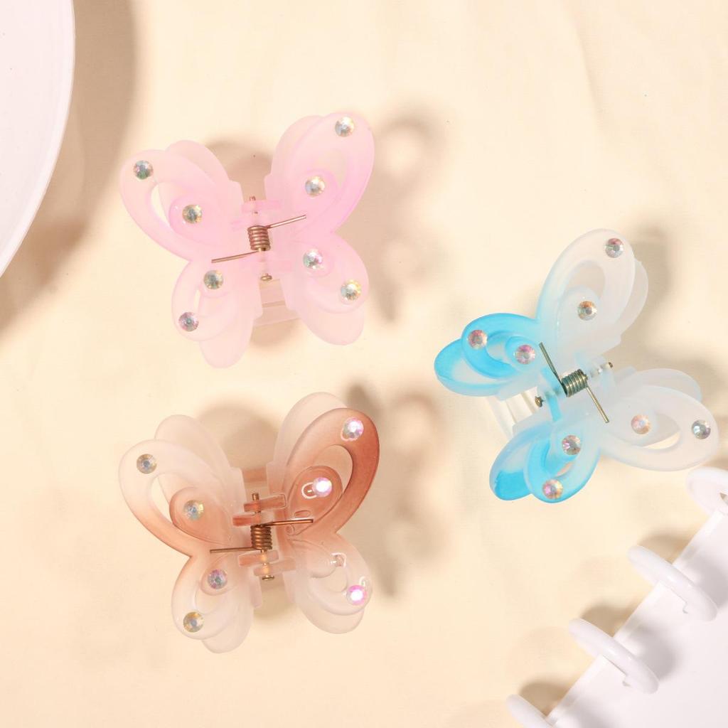 Gradient Jelly Color Double-Layer Butterfly Hair Clip - High-End Updo Shark Clip for Women