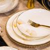 MoDe Lanka Nordic Ceramic 20-Piece Dinnerware Set with Pot - Golden Jade Theme