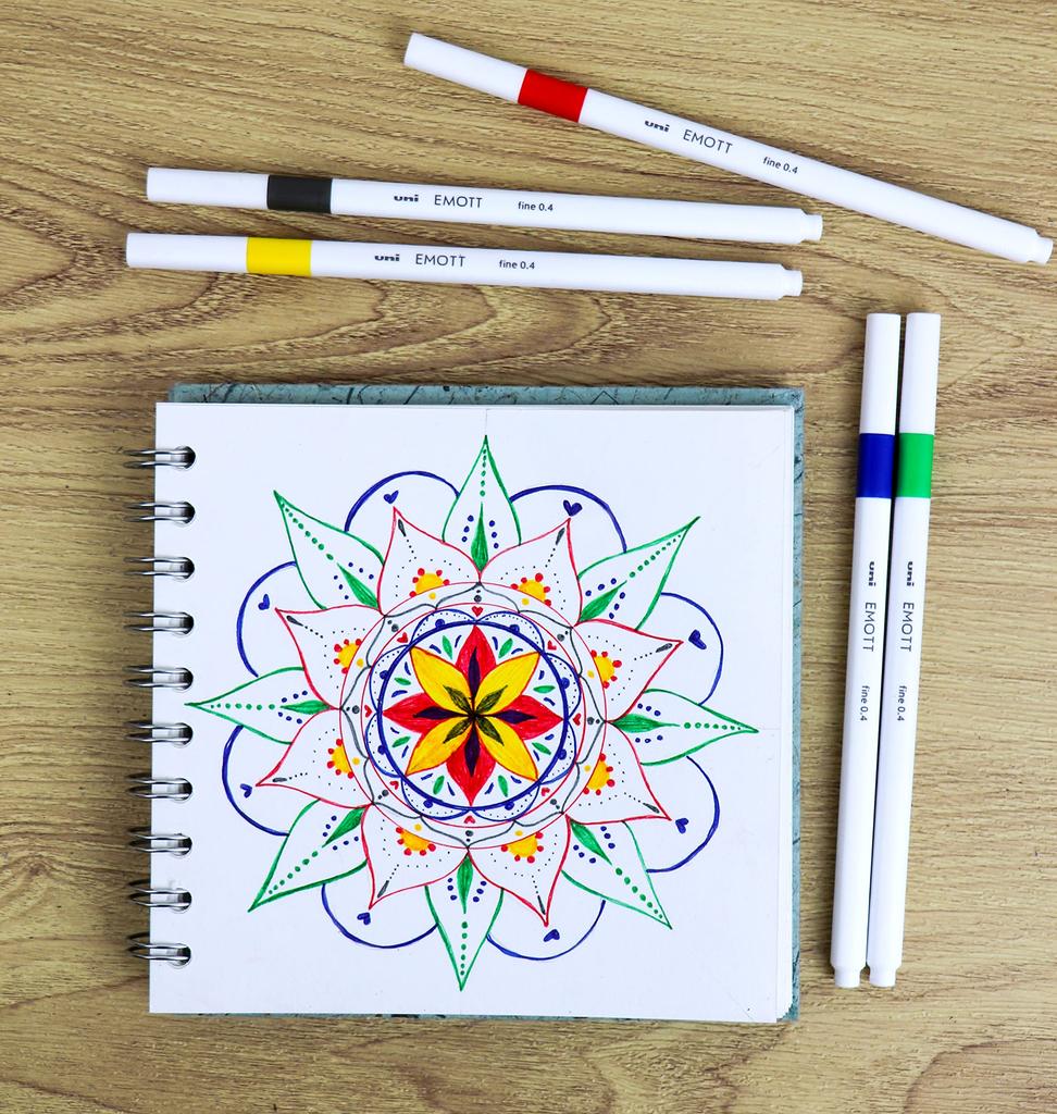 Mitsubishi Pencil EMOTT 10 Water-Based Pens, Colors, No. 1, PEMSY10C.NO1