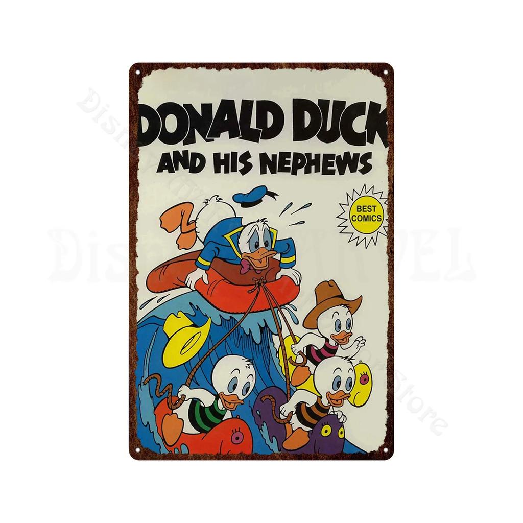 Metal Signs Donald Duck Uncle Scrooge Classic Animation Metal Poster Decorative Tin Painting Vintage Retro Kid Room Decor
