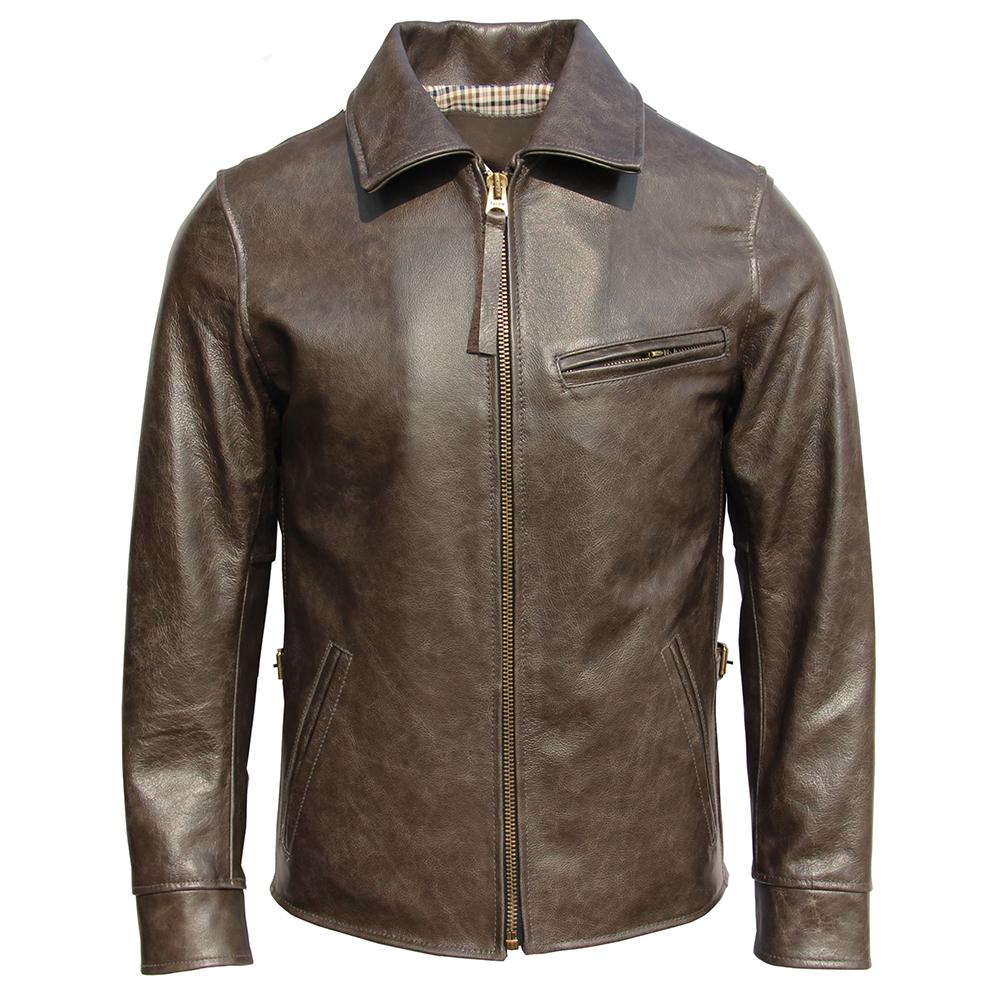 Chinese Size Oil Waxed Cowhide Genuine Leather Jacket Men Color Changes Slim Fit Real Skin Coat Autumn Chaqueta Cuero Hombre Mens Jackets