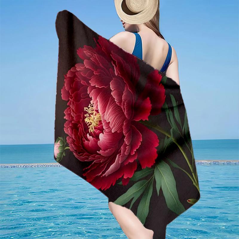 Floral Elegance In Bloom Beach Towel, Super Soft Microfiber, Gift for Her/Him, Birthday, for Pool, Beach, Travel, Home Decor Fan gifts