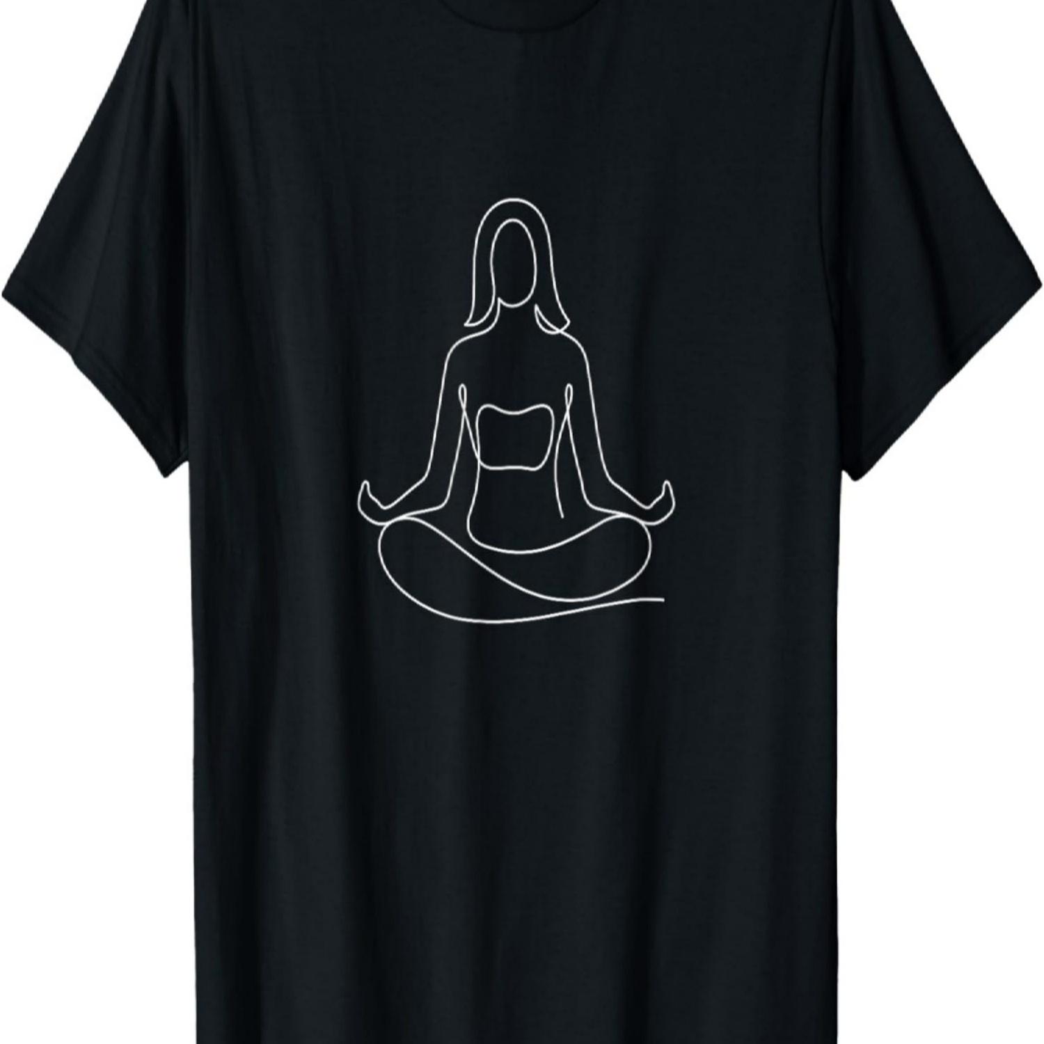 Yoga Cup Yoga T-Shirt Meditation Hoody Cushion Yoga Clothing T-Shirt S чёрный