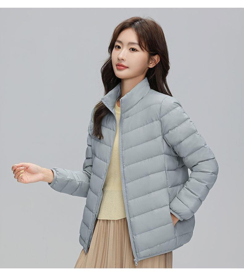 Simple and fashionable down jacket liner women's stand-up collar thin down jacket slim short down jacket duck down
