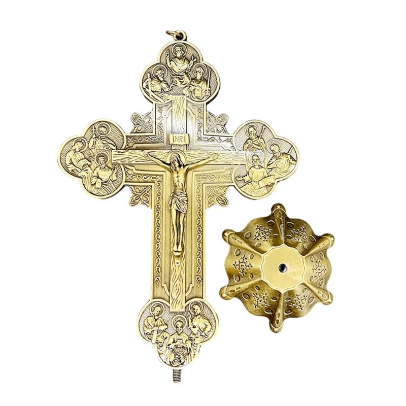 Exquisites Metal Tabletop Crucifix Figurine Unique Stylish Designs Enhances Living Space Enthusiasts Collection