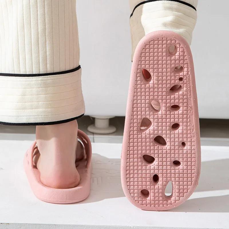 Non-Slip Feet Thick Men Leaking Summer Home Wholesale Bathroom Couple Women'S Non-Smelly Pvc Bottom Slippers 2025
