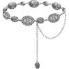 TOPACC Western Metal Concho Belt for Women Cowgirl Chain Belts for Dresses Jeans Country Concert Outfit