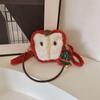 Niche Design Christmas Lamb Wool Apple Handbag Plush Cute Small Bag Versatile Messenger Shoulder Bag