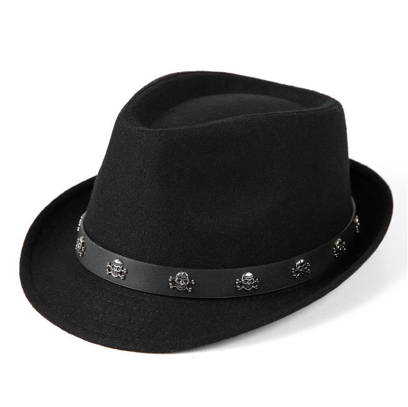 Black Jazz Hat Men's and Women's Top Hat Spring and Summer Sunshade Straw Hat Retro British Gentleman's Hat Stage Hat