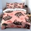 Cat Pattern Decorative Set Soft Comfortable Duvet Cover Bedding Set Included 1*Duvet Cover & 2*Pillowcases Gift