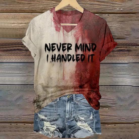 Don't Mind I Handled It Blood Shirt Women Funny Halloween Blood Horror Clothes Short