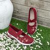 Fashion Women Fashion Leisure Flat Shoes Spring Autumn Flat Square Toe Knitting Elastic Soft Sole Comfortable Slip-on Shoes Plus Size 43