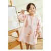 Kids Waterproof Apron Rabbit Print Long-Sleeve Stain-Resistant Art Smock for Boys Girls Bibs Easy Clean Children Painting Aprons