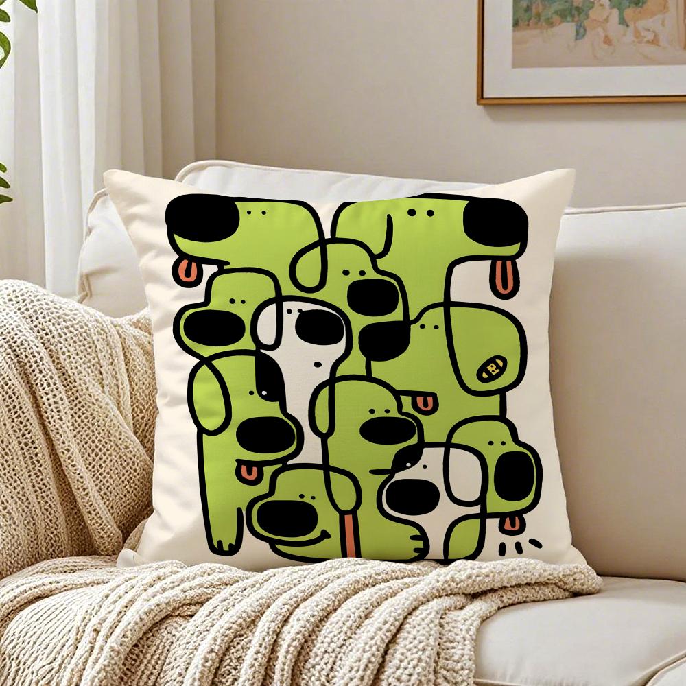 Abstract Funny Creative Dog Cartoon Cushion Cover Pillowcase Antidustmite Living Room Sofa Decor Cushion Room