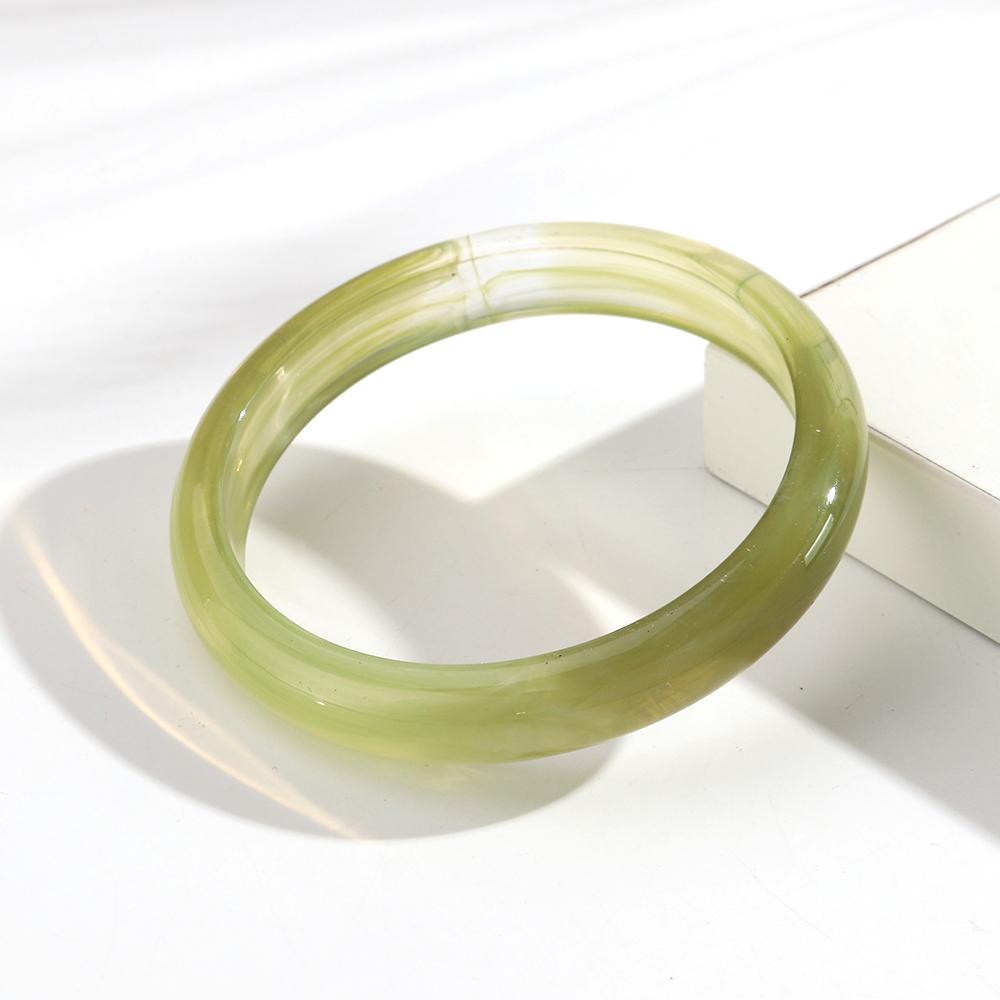 New Colorful Thin Round Acrylic Bangles for Women Boho Fashion Resin Circle Stackable Bracelets Statement Wrist Jewelry Gifts