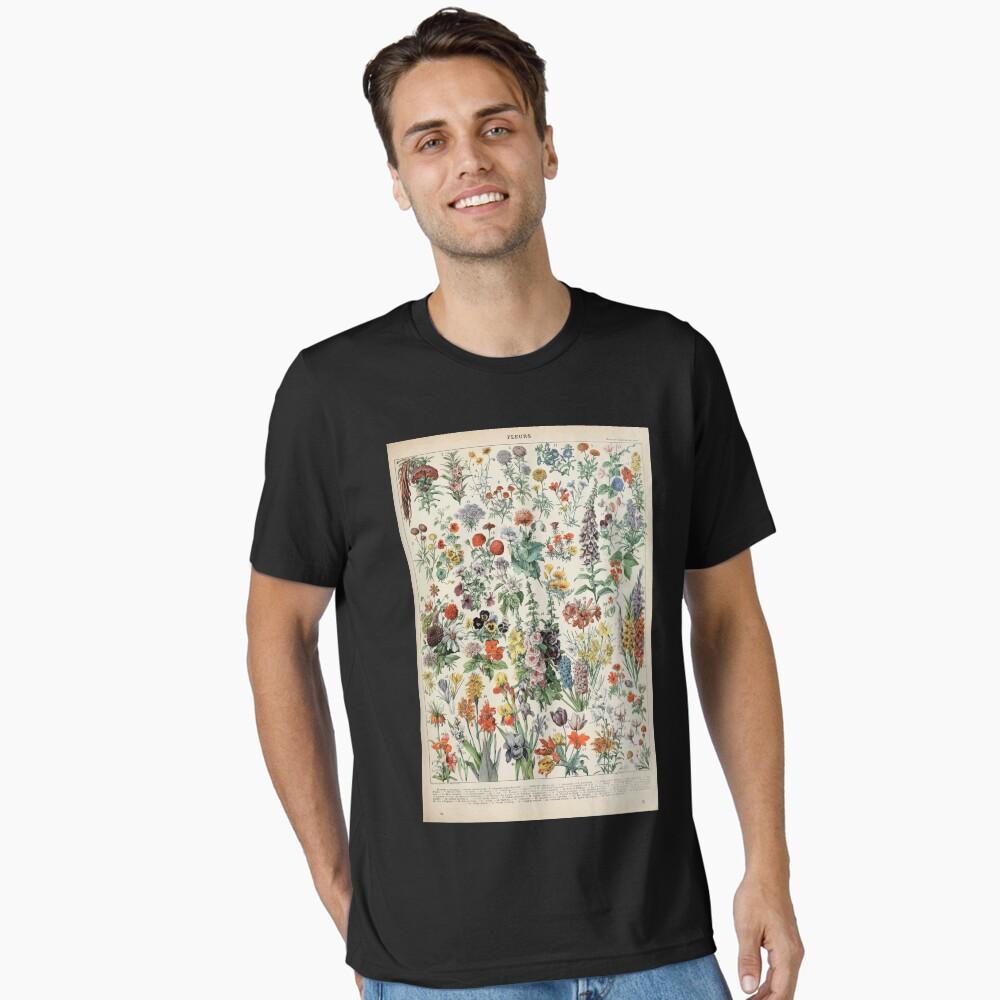 Adolphe Millot Fleurs A Casual Tshirt Mens and Womens Luxury Brand Top S