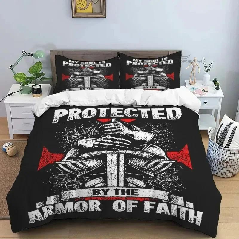 Medieval Knights Templar Patterns Supplies Set Duvet Cover Set Bedding Sets Adults Bed Pillowcases No Filling Birthday Gifts