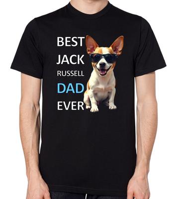 Best Jack Russell Dad Ever T-Shirt Funny Dog Father Quote Cool Gift Mens New Top