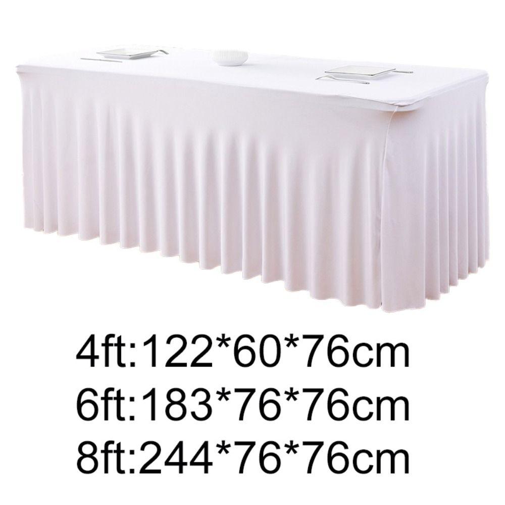 Solid Color Table Skirt Soft Table Cover Party Supplies Elastic Table Cloth  Wedding