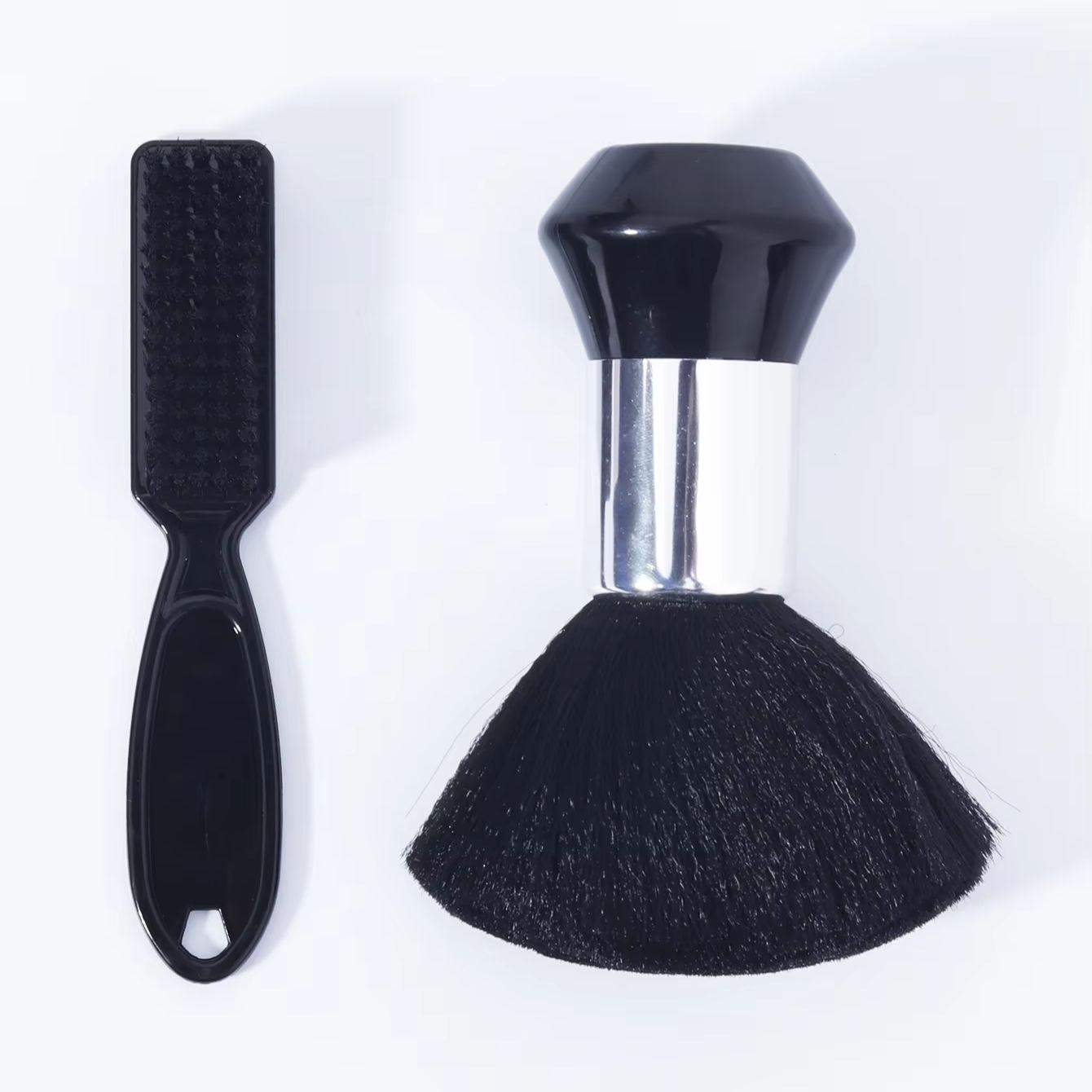 

2pcs/set Professional Hairdressing Brush Set - Hairdressing Neck Soft Hair Brush Beard Cleaning Brush Set