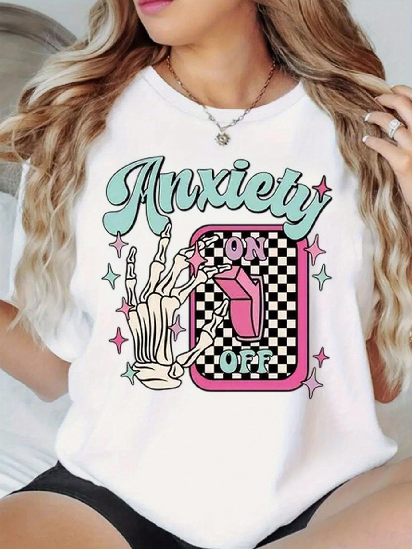 Printed Round-neck T-shirt, Comfortable, Fashionable, Casual, Short-sleeved, Round-neck Daily Wear Top S белый