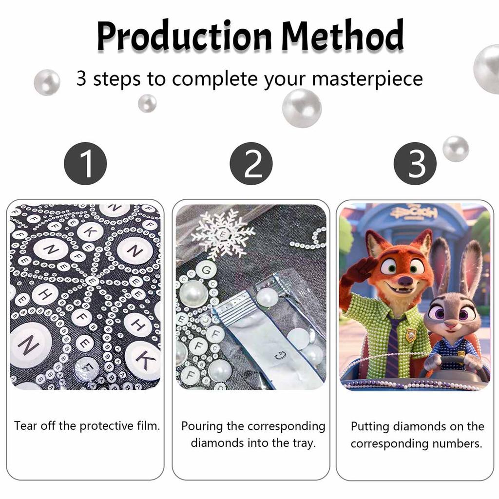 Disney Pearl Art DIY Nick  Judy Creative Pearl Style Illustrations  Pearl Art Gemstone Paintings Home Wall Decor Crafts