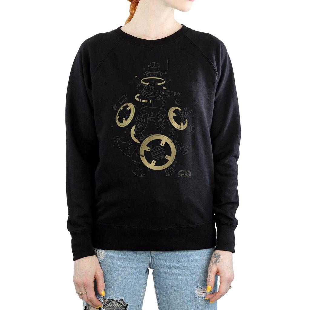 STAR WARS Womens/Ladies The Last Jedi BB-8 Deconstructed Sweatshirt