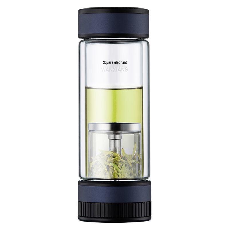 Wanxiang Double-Layer Glass Tea Cup for Men - Elegant Office & Business Use
