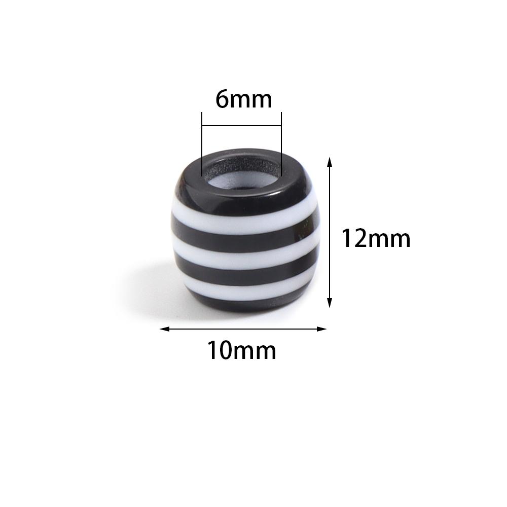 50pcs/lot Barrel Shape Rainbow Striped Resin Beads Big Hole Spacer Beads DIY Bracelet Necklace Jewelry Making Accessories