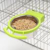 Detachable Bird Feeding Dish Stainless Steel Parrot Food Cup Bird Drinking Cup  Bird Perch