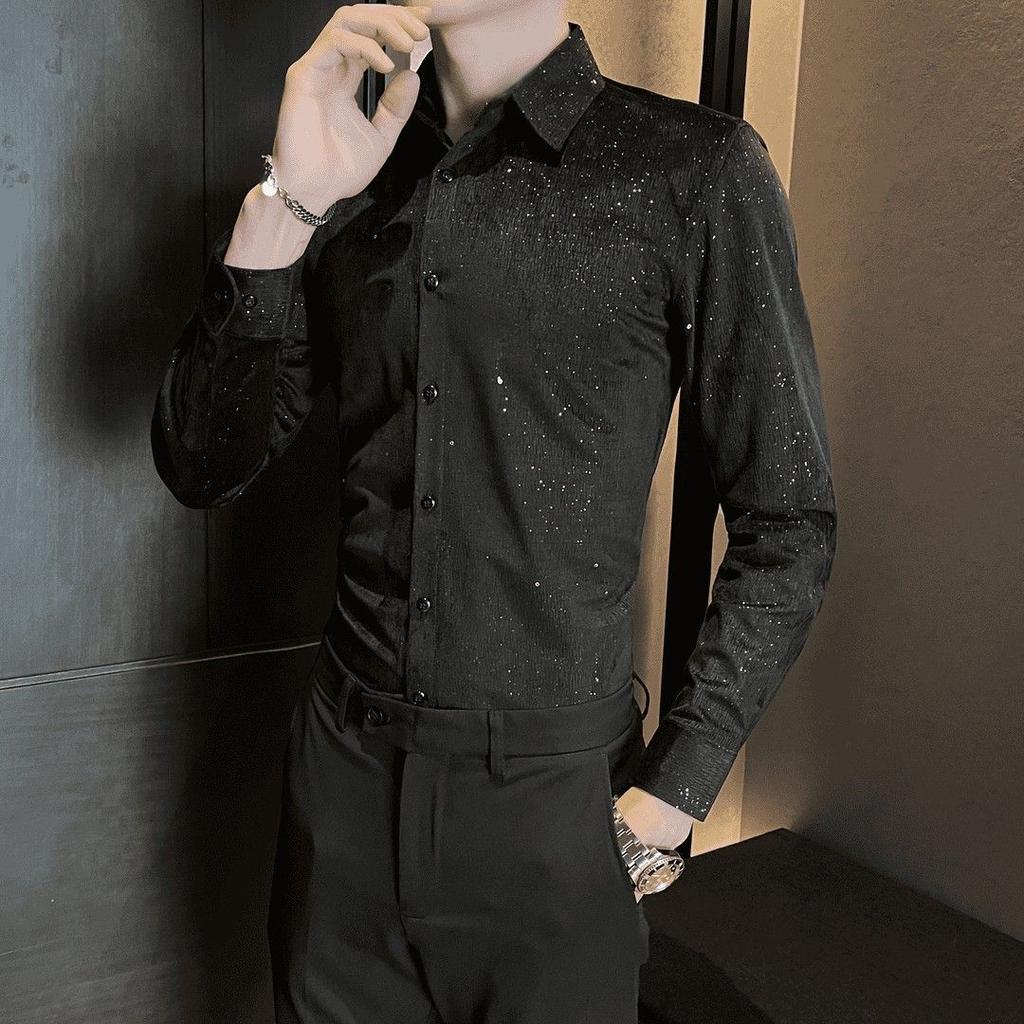 Men's 2026 Long-sleeved Shirt New Korean Style Fashion Trend Slim Casual