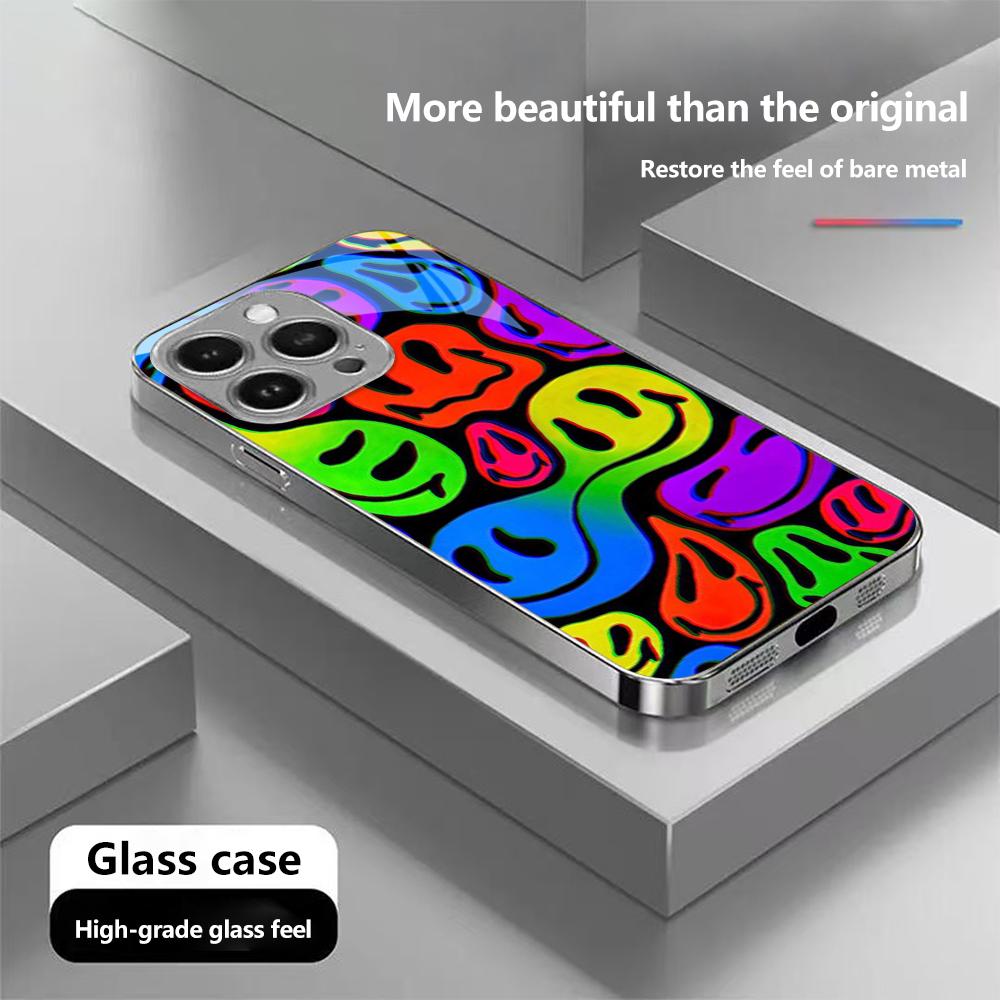 N150 Colour Faces Line Art Drawing Art Phone Case for iPhone 16 15 Pro Max Samsung S24 A54 A35 Xiaomi Redmi Note 13 Plated Frame Tempered Glass Cover