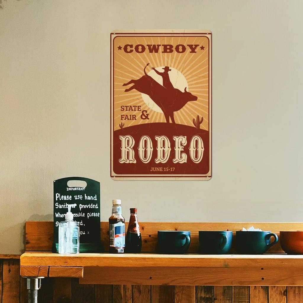 1 Pack Industrial Retro Tin Sign with Weathered Rust Detail for Decor Spaces, Offered In 20x30cm or 30x40cm