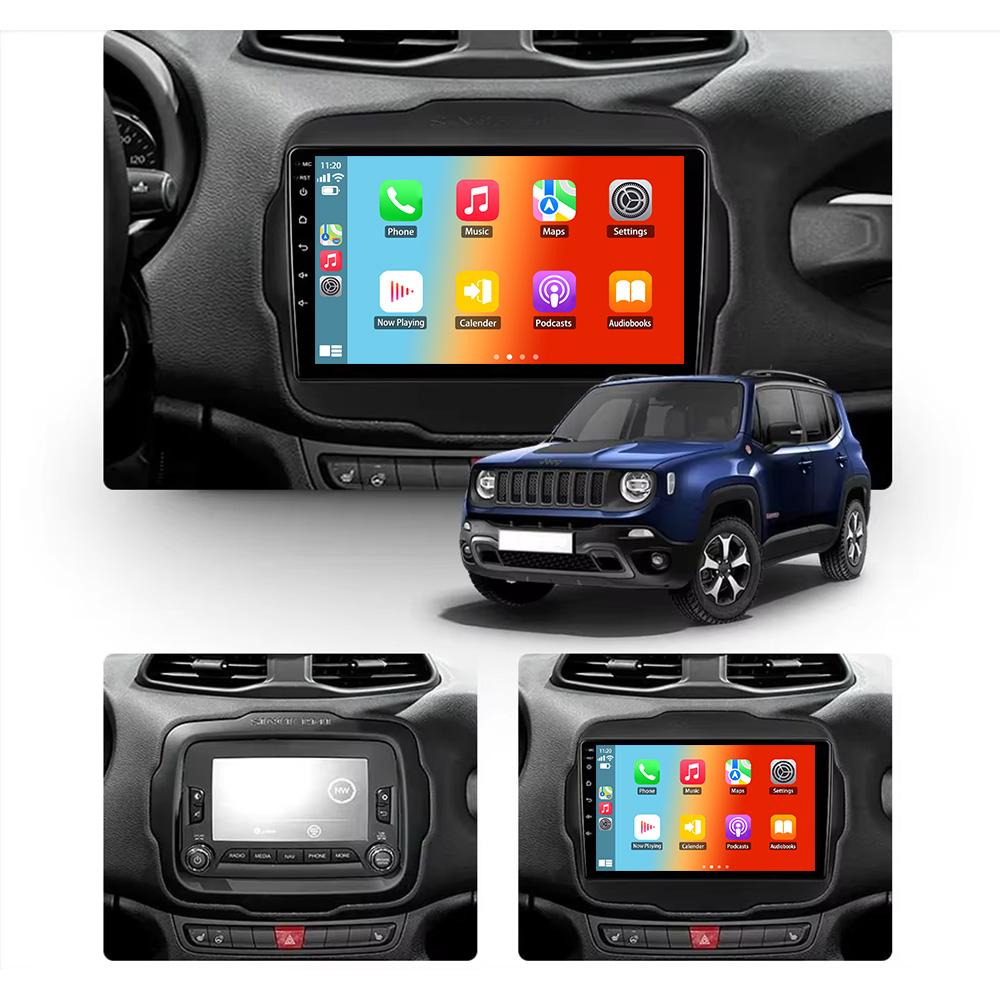 Wireless Multimedia Carplay Stereo Navigation GPS 4G WIFI 9INCH Screen Android Car Radio for Jeep Renegade 2014-2018