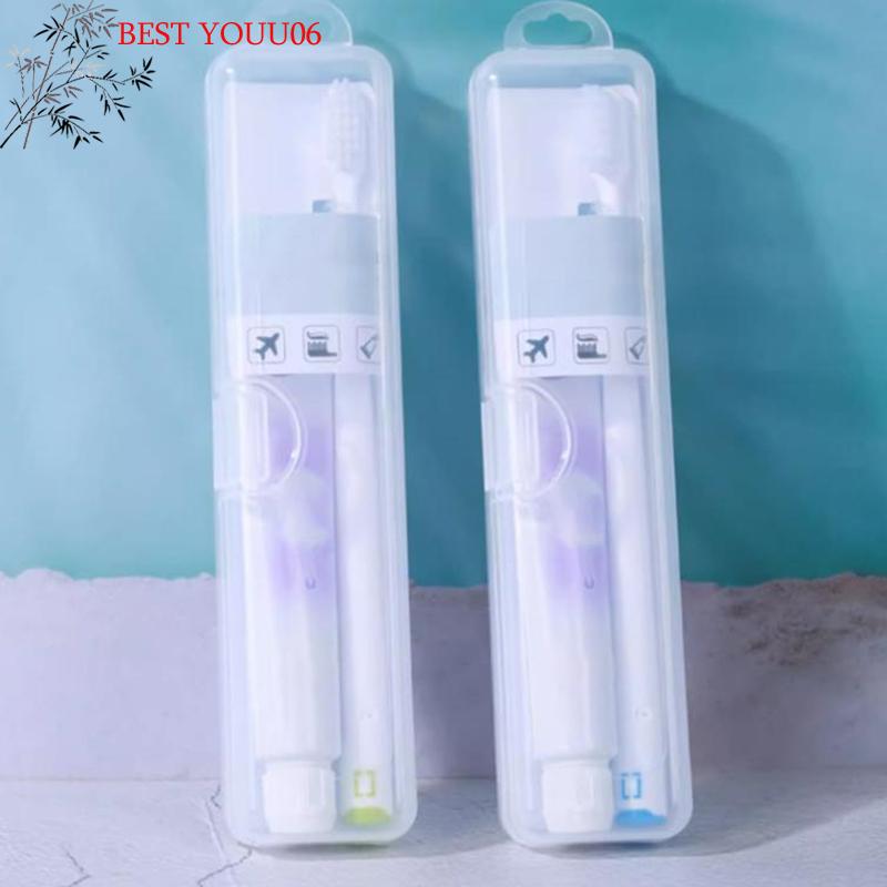(YOUU06)3Pc Clear Portable Toothbrush Storage Box Modern Plastic Breathable Travel Toothbrush Storage Box For Travel Acessory