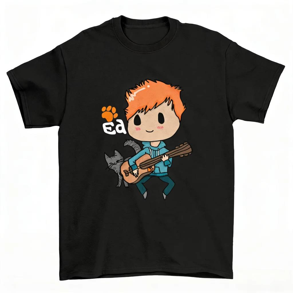 Ed Sheeran Süße Cartoon Grafik 100% Baumwolle Shirt unisex Y2k HipHop 2026 Sommer Neu Herren Rundhals Kurzarm T-Shirt Fan Geschenk