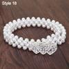 Ladies' Elastic Rhinestone Waist Chain Thin Drawstring Belt Fashion Pearl Waist Belt  For Women