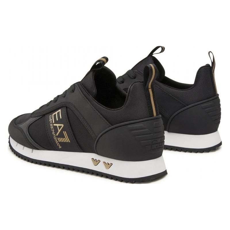 Emporio Armani EA7 Scarpe Sportive Casual Basse con Lacci Logo Ammortizzazione Unisex Sneakers Nero X8X027XK219R659