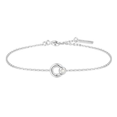 ANIA HAIE Hoop Natural Freshwater Pearl 925 Silver Bracelet B058-03H