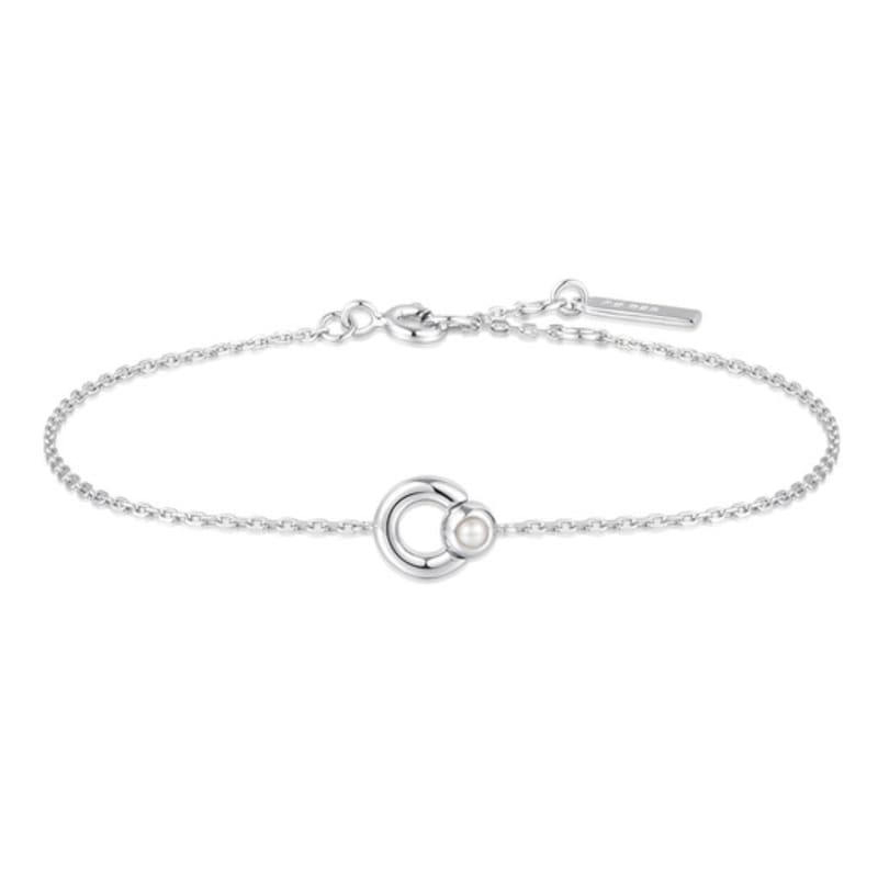 

ANIA HAIE Hoop Natural Freshwater Pearl 925 Silver Bracelet B058-03H single type